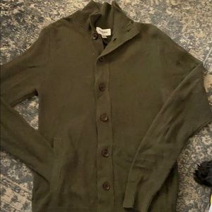 🌺Men’s green woven button up sweater